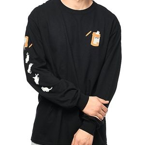 RIPNDIP Nermal Pills Black Long Sleeve T-Shirt